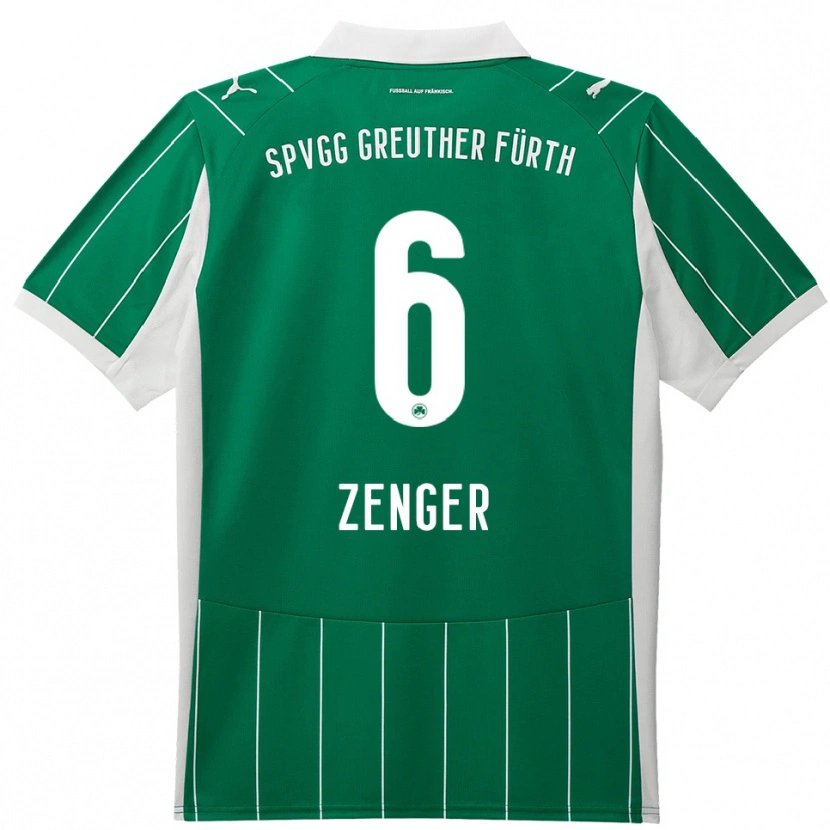 Danxen Mulher Camisola Marc Zenger #6 Verde Branco Alternativa 2025/26 Camisa
