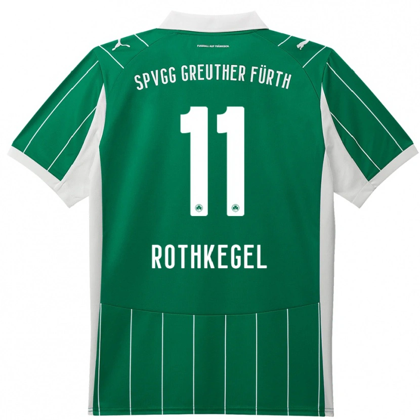 Danxen Mulher Camisola Henri Rothkegel #11 Verde Branco Alternativa 2025/26 Camisa