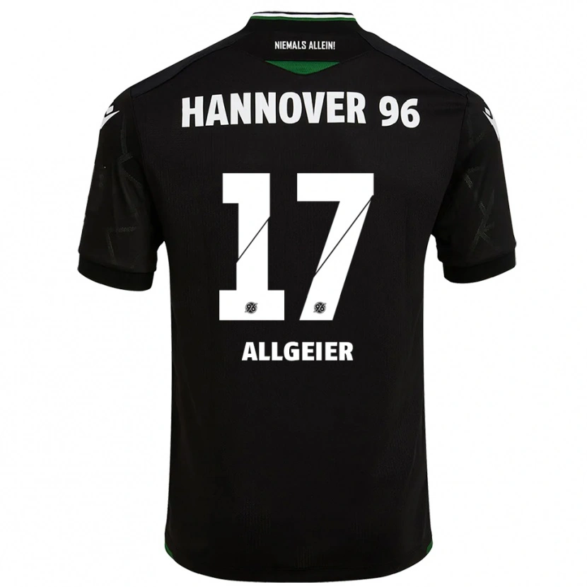 Danxen Mulher Camisola Bastian Allgeier #17 Preto Verde Alternativa 2025/26 Camisa