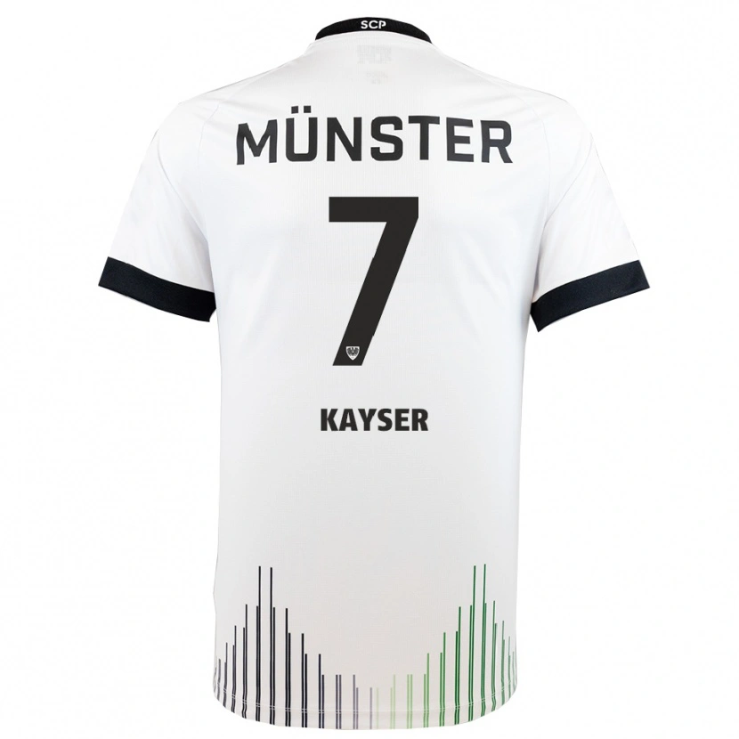 Danxen Mulher Camisola Leon Kayser #7 Branco Preto Alternativa 2025/26 Camisa