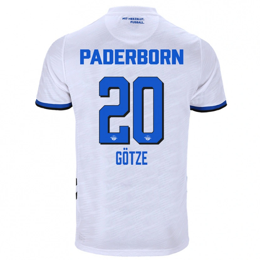 Danxen Mulher Camisola Felix Götze #20 Branco Azul Alternativa 2025/26 Camisa