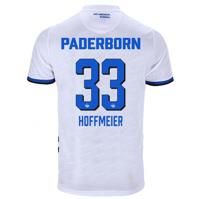 Danxen Mulher Camisola Marcel Hoffmeier #33 Branco Azul Alternativa 2025/26 Camisa