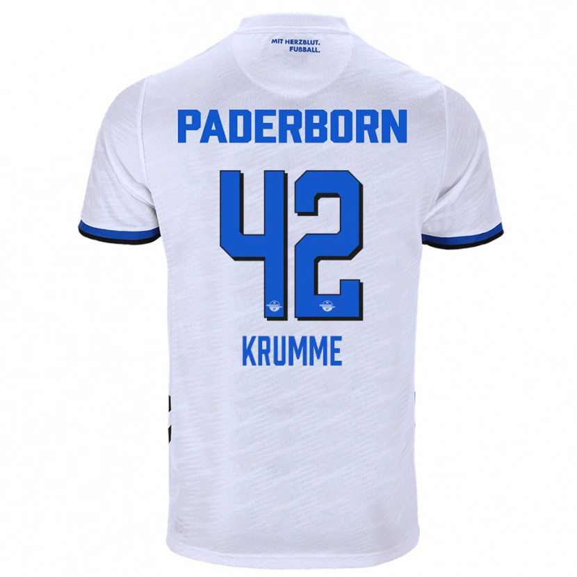 Danxen Mulher Camisola Kevin Krumme #42 Branco Azul Alternativa 2025/26 Camisa