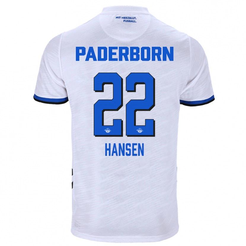 Danxen Mulher Camisola Mattes Hansen #22 Branco Azul Alternativa 2025/26 Camisa