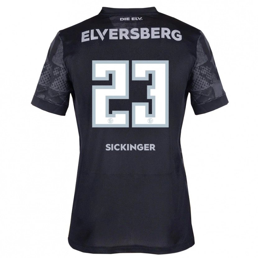 Danxen Mulher Camisola Carlo Sickinger #23 Preto Cinzento Alternativa 2025/26 Camisa