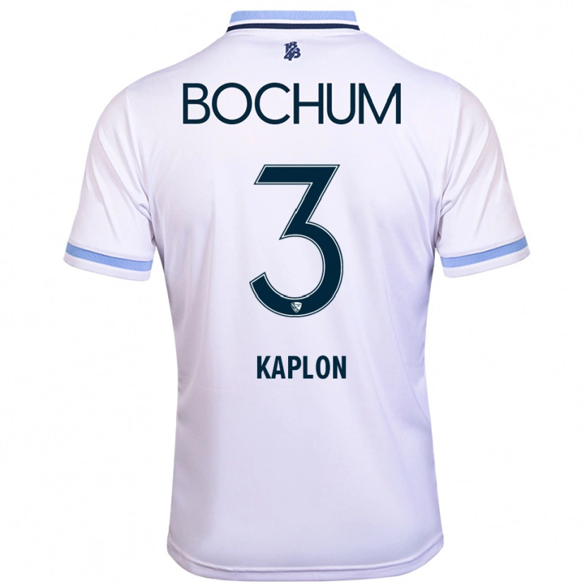 Danxen Mulher Camisola Frauke Kaplon #3 Branco Azul Celeste Alternativa 2025/26 Camisa