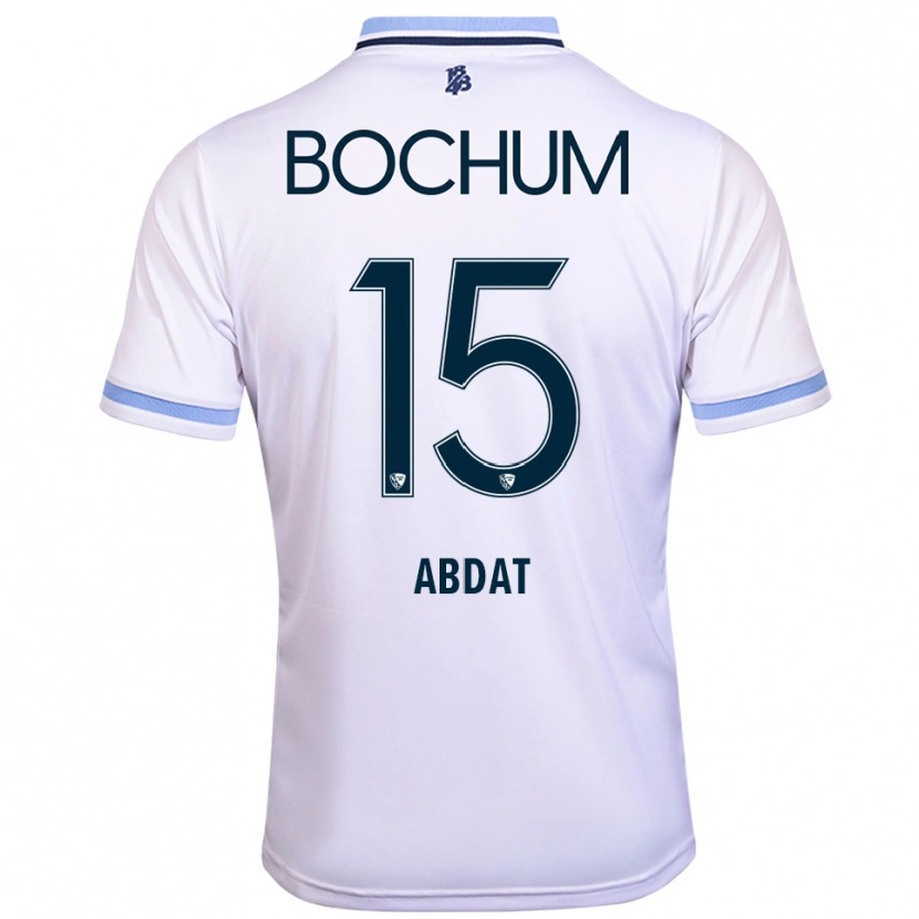 Danxen Mulher Camisola Nicolas Abdat #15 Branco Azul Celeste Alternativa 2025/26 Camisa