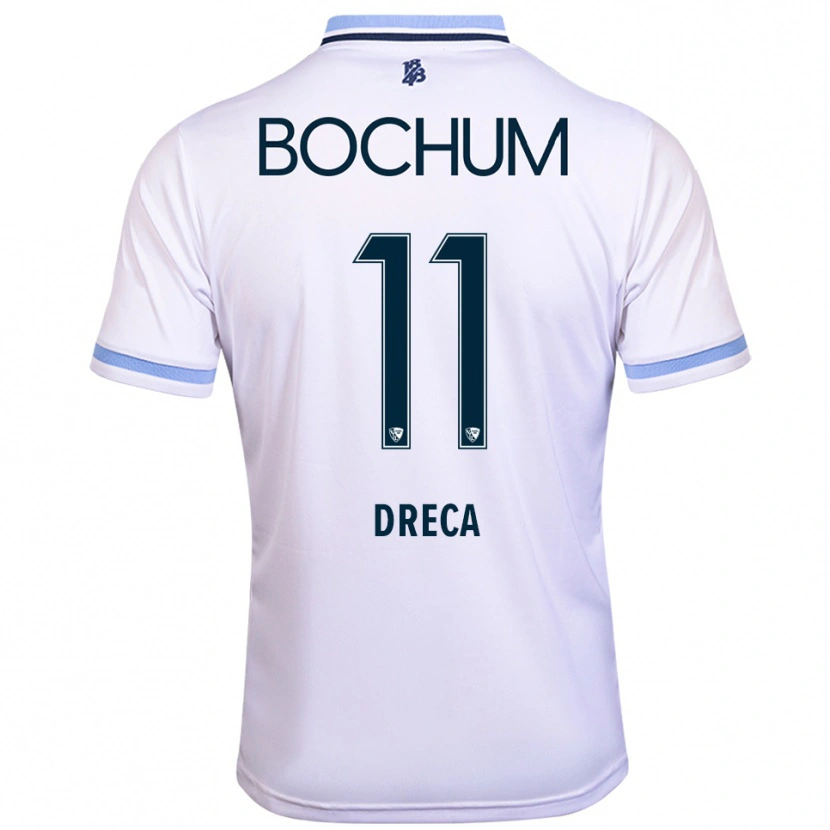 Danxen Mulher Camisola Benjamin Dreca #11 Branco Azul Celeste Alternativa 2025/26 Camisa