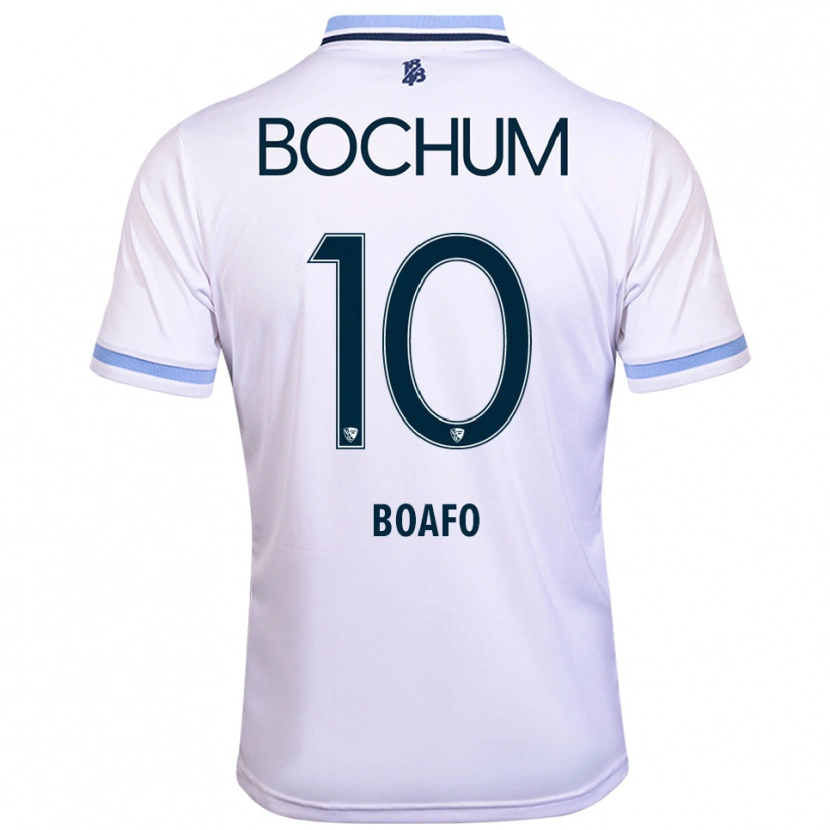 Danxen Mulher Camisola Divine Boafo #10 Branco Azul Celeste Alternativa 2025/26 Camisa