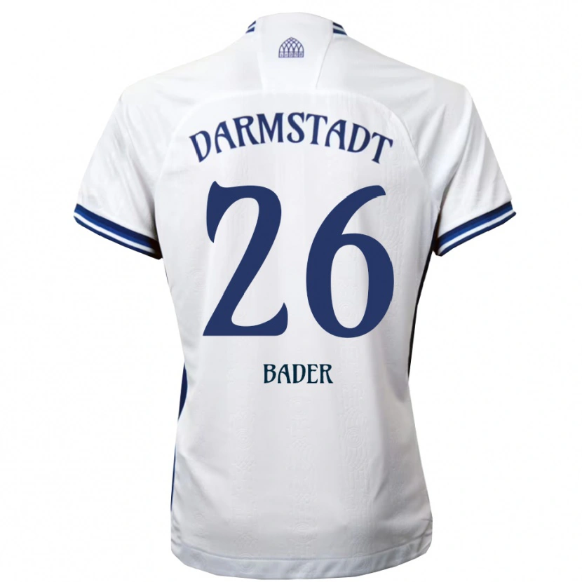 Danxen Mulher Camisola Matthias Bader #26 Branco Azul Alternativa 2025/26 Camisa