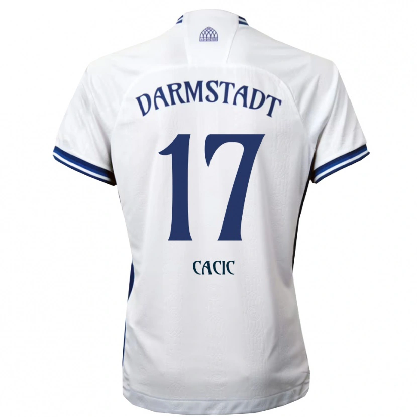 Danxen Mulher Camisola Antonio Cacic #17 Branco Azul Alternativa 2025/26 Camisa