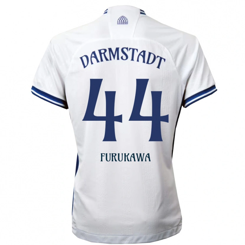 Danxen Mulher Camisola Yosuke Furukawa #44 Branco Azul Alternativa 2025/26 Camisa