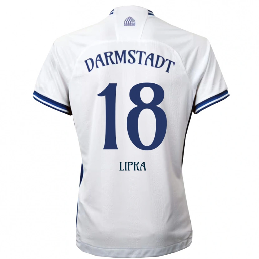 Danxen Mulher Camisola David Lipka #18 Branco Azul Alternativa 2025/26 Camisa