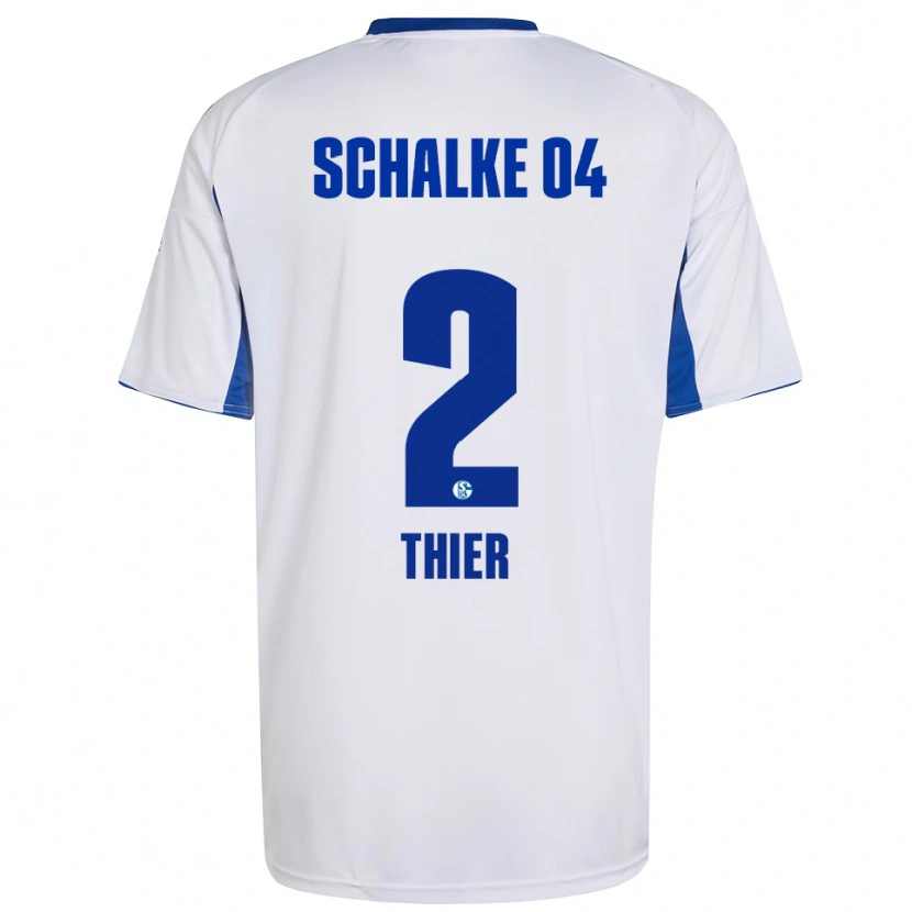 Danxen Mulher Camisola Silas Thier #2 Branco Azul Alternativa 2025/26 Camisa