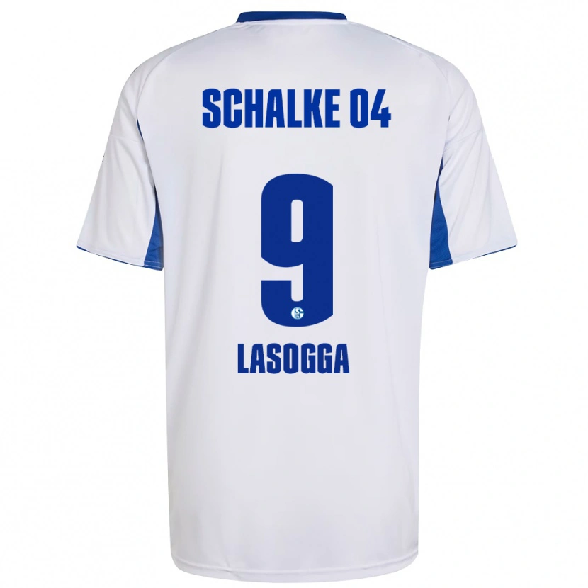 Danxen Mulher Camisola Pierre-Michel Lasogga #9 Branco Azul Alternativa 2025/26 Camisa