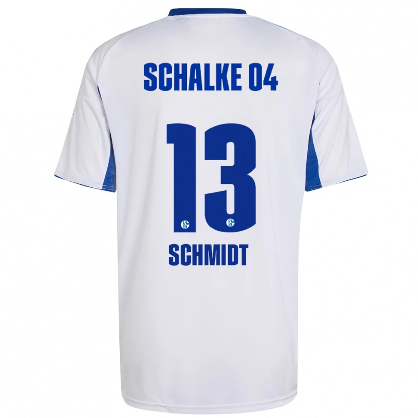 Danxen Mulher Camisola Sophie Schmidt #13 Branco Azul Alternativa 2025/26 Camisa