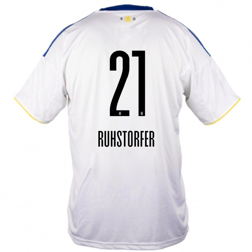 Danxen Mulher Camisola Kimberly Ruhstorfer #21 Branco Azul Amarelo Alternativa 2025/26 Camisa