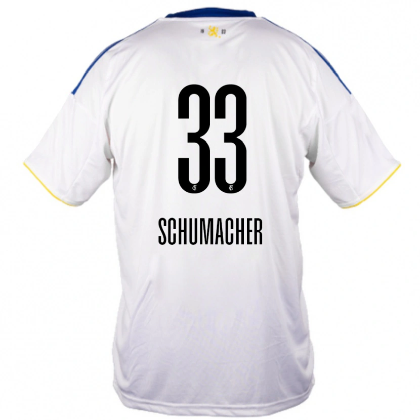 Danxen Mulher Camisola Till Schumacher #33 Branco Azul Amarelo Alternativa 2025/26 Camisa