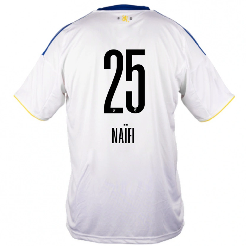 Danxen Mulher Camisola Amine Naïfi #25 Branco Azul Amarelo Alternativa 2025/26 Camisa