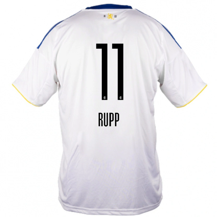 Danxen Mulher Camisola Finn Rupp #11 Branco Azul Amarelo Alternativa 2025/26 Camisa