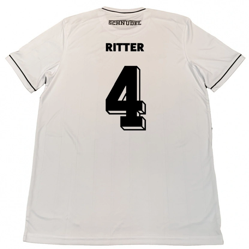 Danxen Mulher Camisola David Ritter #4 Branco Preto Alternativa 2025/26 Camisa