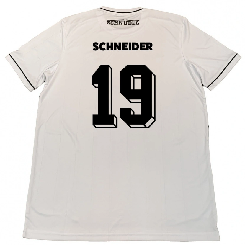 Danxen Mulher Camisola Lukas Schneider #19 Branco Preto Alternativa 2025/26 Camisa