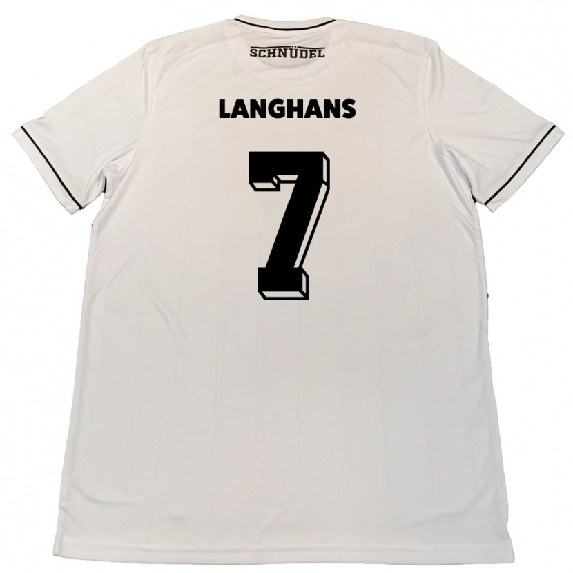 Danxen Mulher Camisola Leonard Langhans #7 Branco Preto Alternativa 2025/26 Camisa