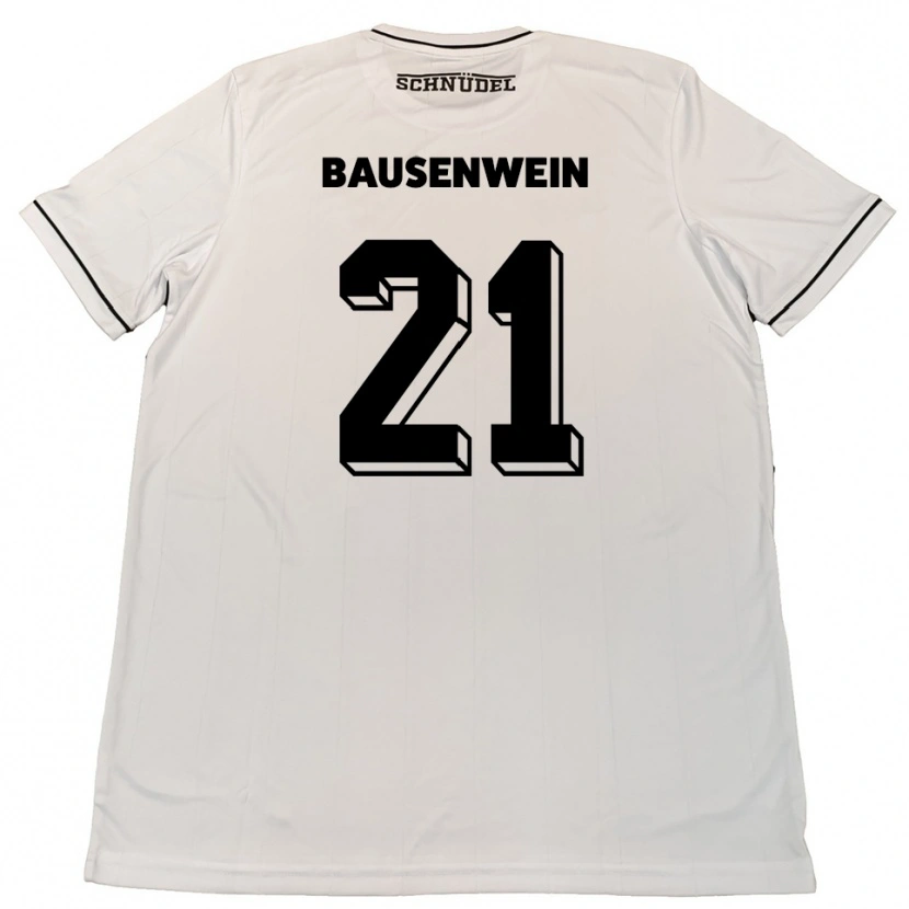 Danxen Mulher Camisola Lauris Bausenwein #21 Branco Preto Alternativa 2025/26 Camisa
