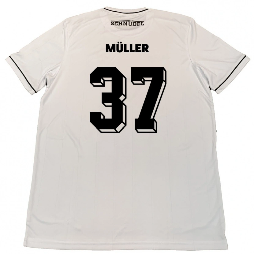 Danxen Mulher Camisola Sebastian Müller #37 Branco Preto Alternativa 2025/26 Camisa