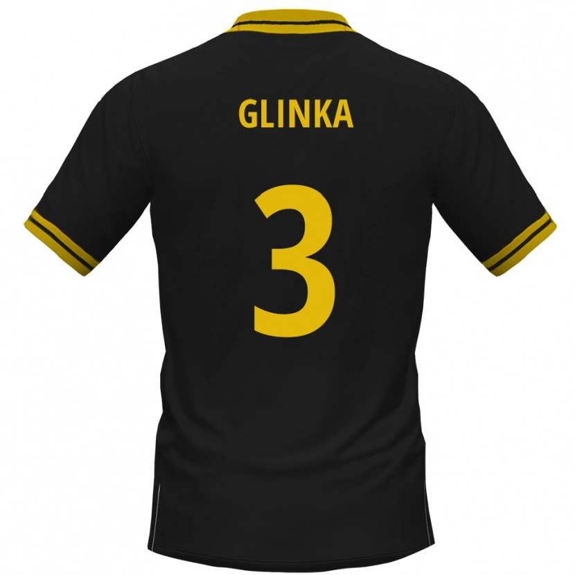 Danxen Mulher Camisola Tim Glinka #3 Preto Amarelo Alternativa 2025/26 Camisa