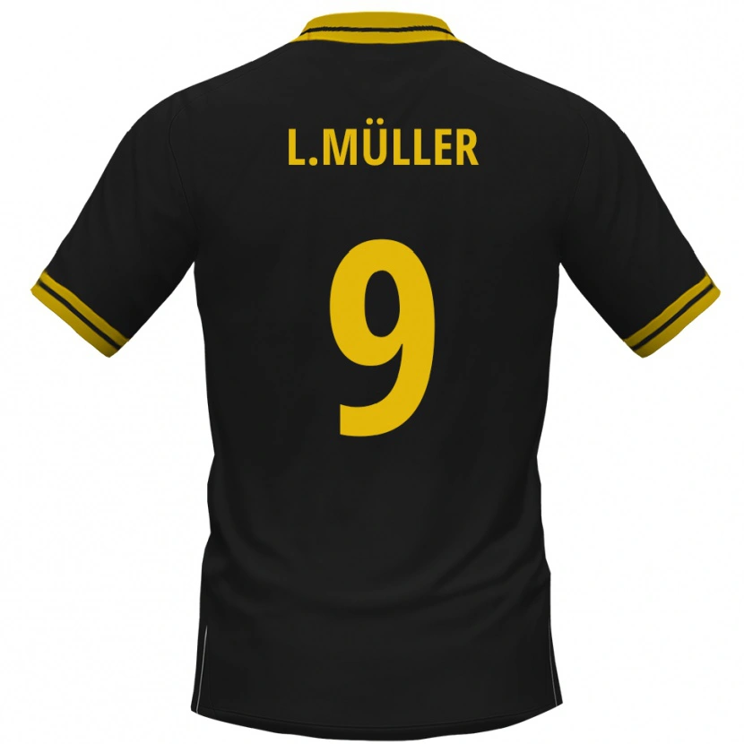 Danxen Mulher Camisola Levyn Müller #9 Preto Amarelo Alternativa 2025/26 Camisa