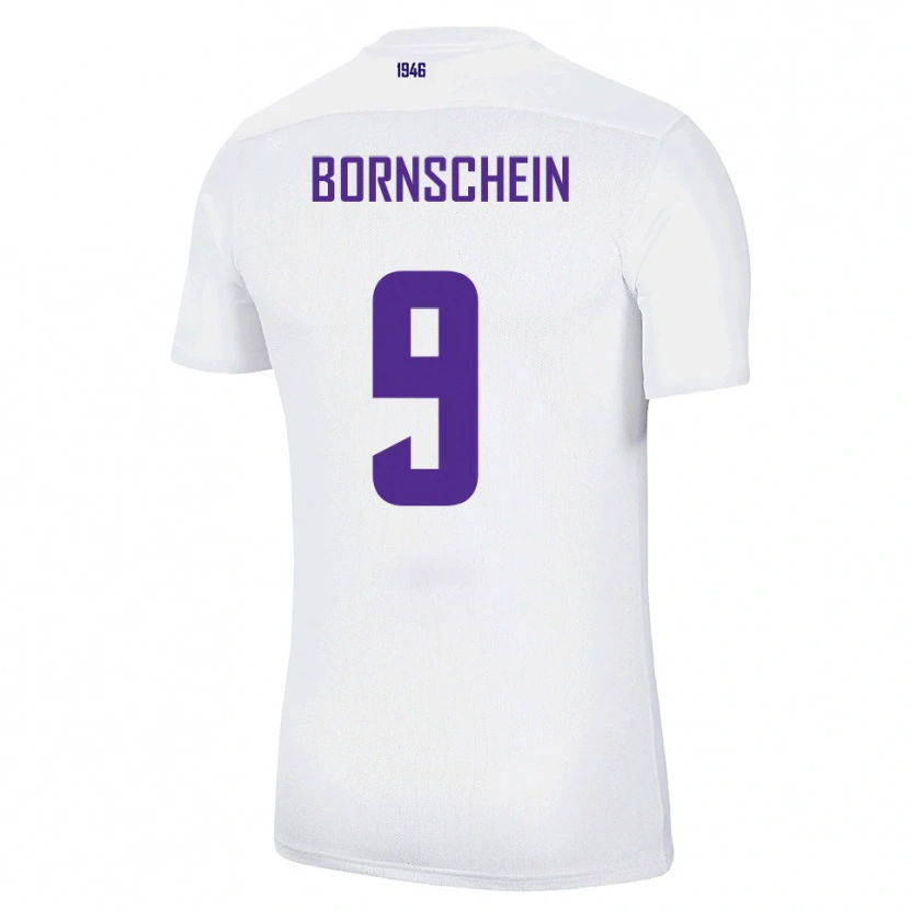 Danxen Mulher Camisola Ricky Bornschein #9 Branco Verde Alternativa 2025/26 Camisa