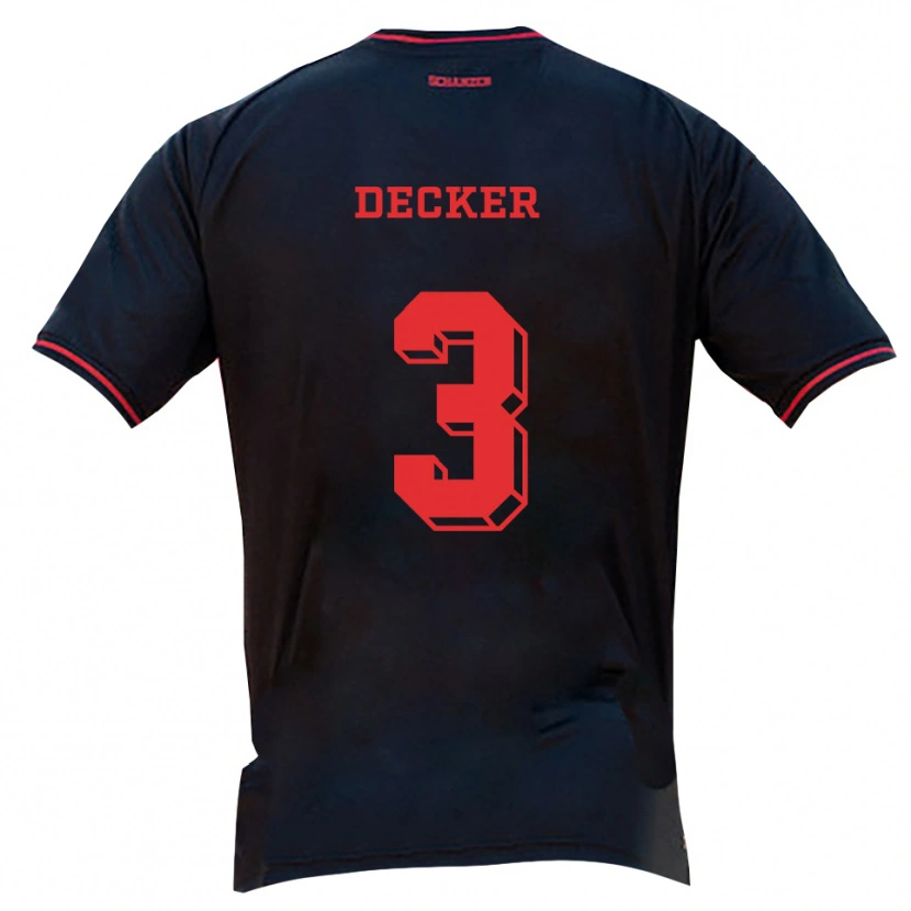 Danxen Mulher Camisola Elias Decker #3 Preto Vermelho Branco Alternativa 2025/26 Camisa