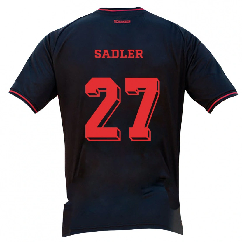 Danxen Mulher Camisola Thomas Sadler #27 Preto Vermelho Branco Alternativa 2025/26 Camisa