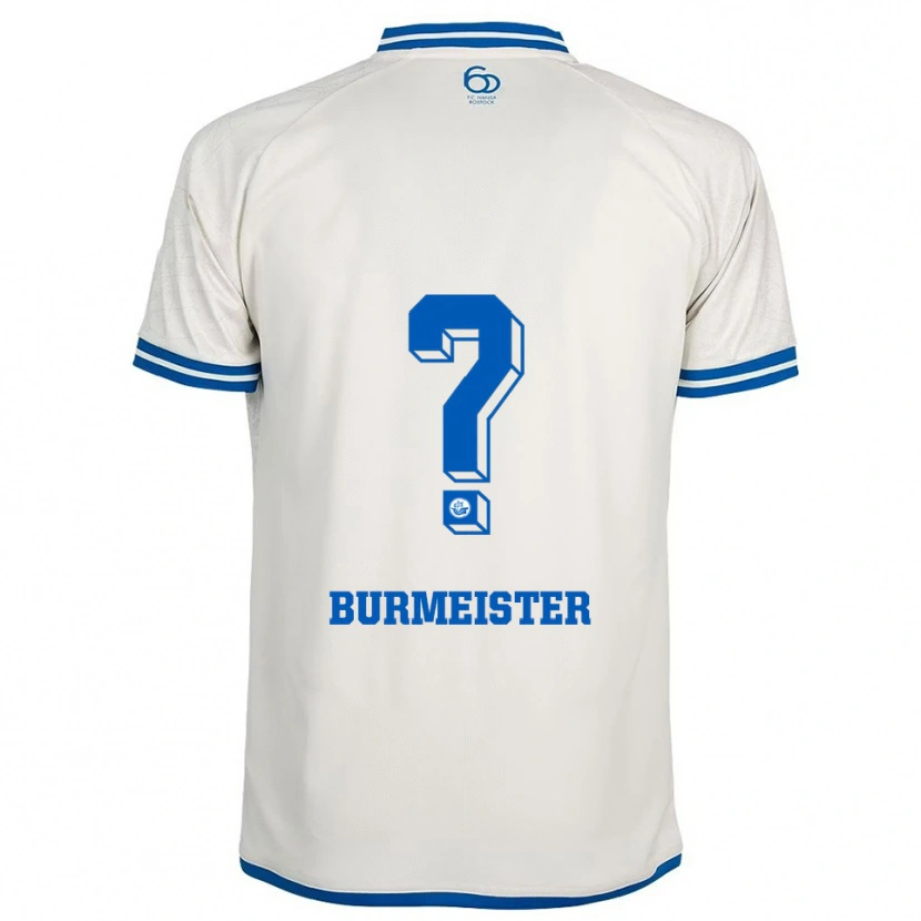 Danxen Mulher Camisola Fiete Burmeister #0 Branco Azul Alternativa 2025/26 Camisa