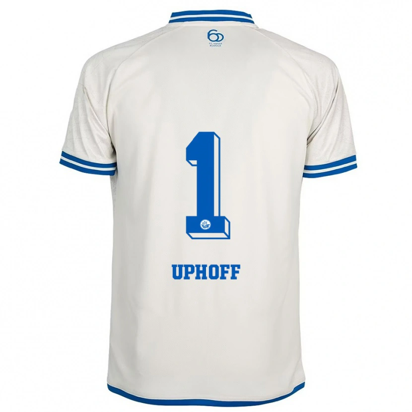 Danxen Mulher Camisola Benjamin Uphoff #1 Branco Azul Alternativa 2025/26 Camisa