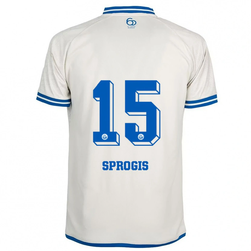 Danxen Mulher Camisola Felikss Sprogis #15 Branco Azul Alternativa 2025/26 Camisa