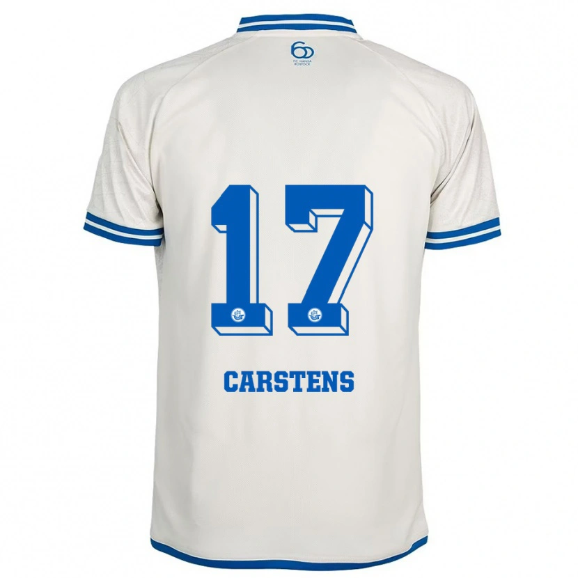 Danxen Mulher Camisola Florian Carstens #17 Branco Azul Alternativa 2025/26 Camisa