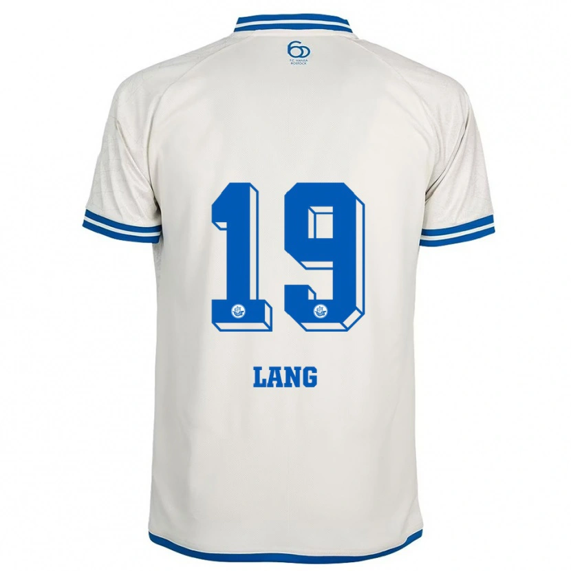 Danxen Mulher Camisola Finn-Ole Lang #19 Branco Azul Alternativa 2025/26 Camisa