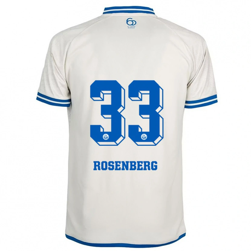 Danxen Mulher Camisola Moritz Rosenberg #33 Branco Azul Alternativa 2025/26 Camisa