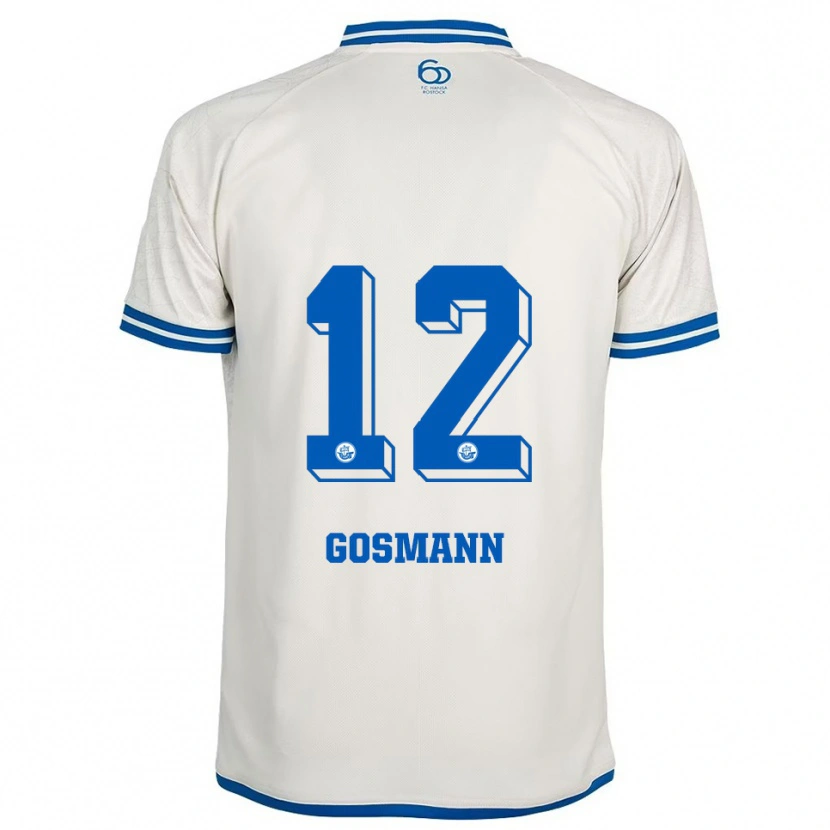 Danxen Mulher Camisola Hermann Gosmann #12 Branco Azul Alternativa 2025/26 Camisa