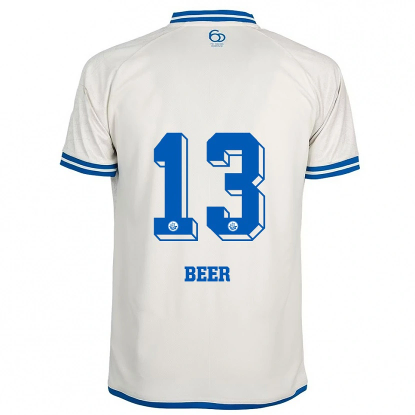 Danxen Mulher Camisola Darian Beer #13 Branco Azul Alternativa 2025/26 Camisa
