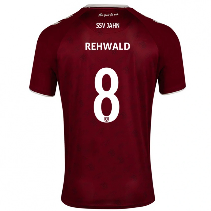 Danxen Mulher Camisola Johannes Rehwald #8 Borgonha Branco Alternativa 2025/26 Camisa