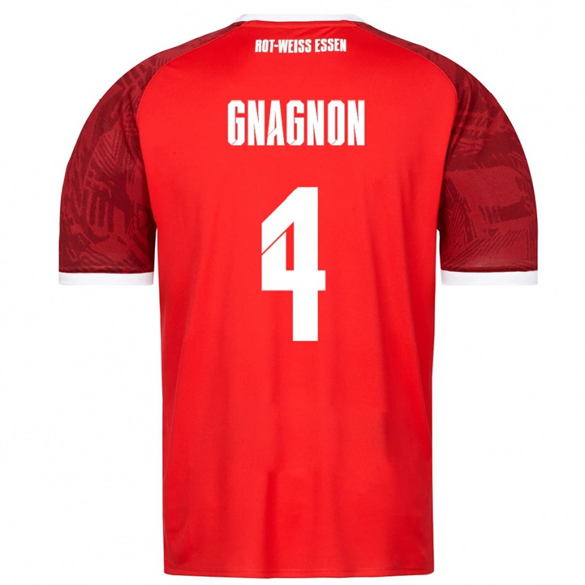 Danxen Mulher Camisola James Gnagnon #4 Vermelho Borgonha Branco Alternativa 2025/26 Camisa