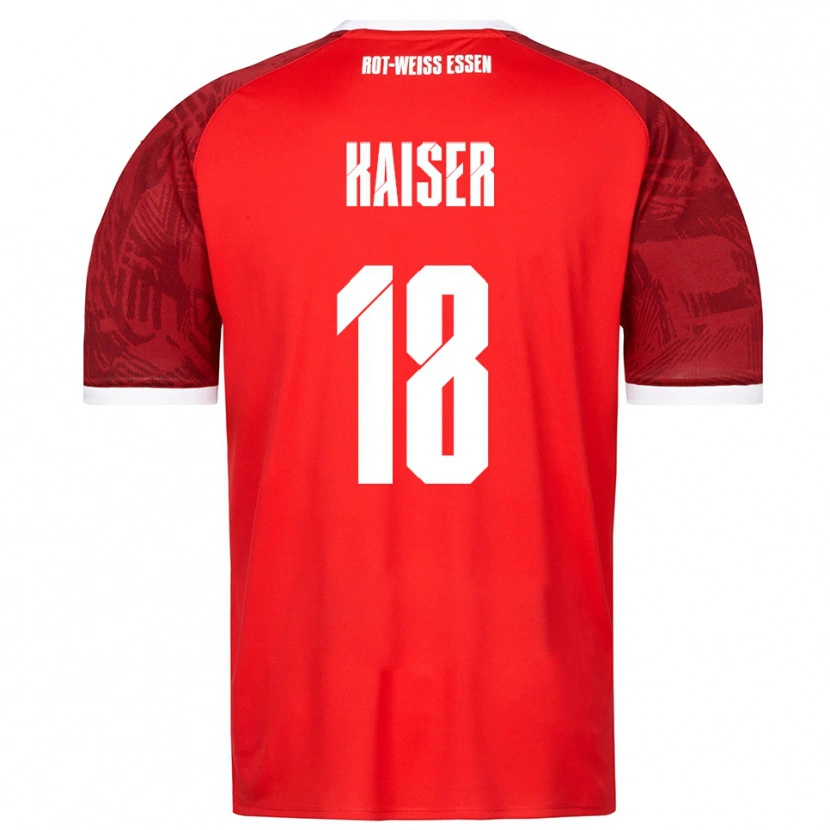 Danxen Mulher Camisola Nils Kaiser #18 Vermelho Borgonha Branco Alternativa 2025/26 Camisa