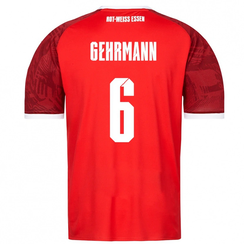 Danxen Mulher Camisola Fabian Gehrmann #6 Vermelho Borgonha Branco Alternativa 2025/26 Camisa