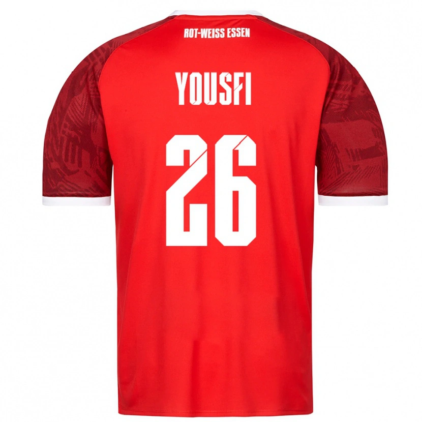 Danxen Mulher Camisola Elias Yousfi #26 Vermelho Borgonha Branco Alternativa 2025/26 Camisa