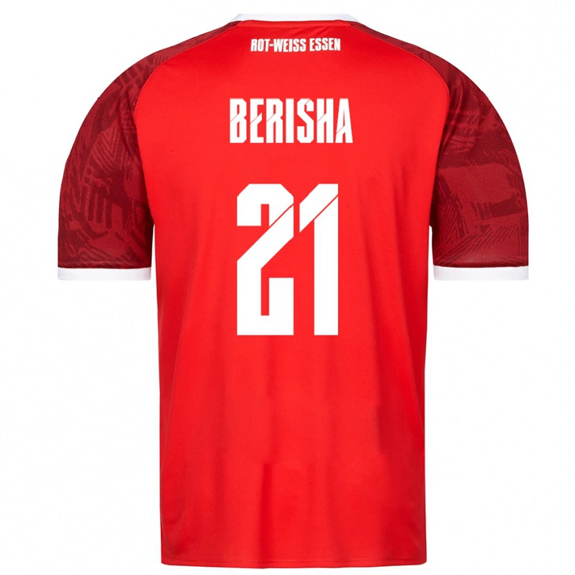 Danxen Mulher Camisola Dion Berisha #21 Vermelho Borgonha Branco Alternativa 2025/26 Camisa