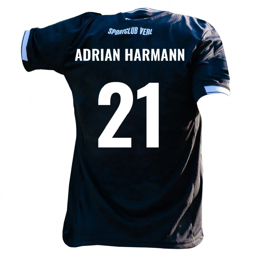 Danxen Mulher Camisola Manuel Adrian Harmann #21 Preto Branco Alternativa 2025/26 Camisa
