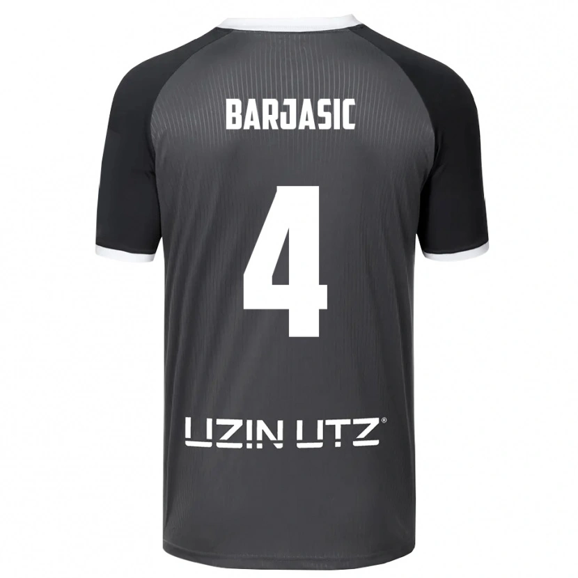 Danxen Mulher Camisola Nikola Barjasic #4 Cinzento Branco Alternativa 2025/26 Camisa